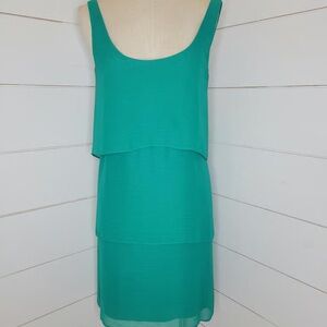 Sleeveless Layered Shift Dress in Teal